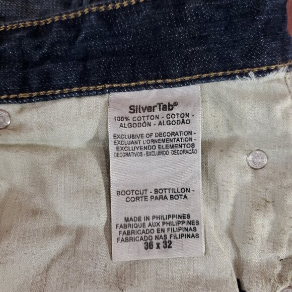 *READ* Levis Silvertab Mens Size 36X33 Bootcut Blue Denim Jeans Cotton - Picture 9 of 12